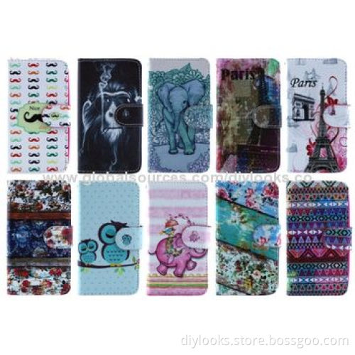 Flower Pattern Flip Leather Case with Holder